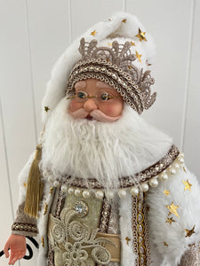 Standing Santa White Gold