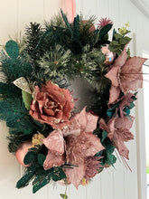 Load image into Gallery viewer, Pink Green Floral Wreath