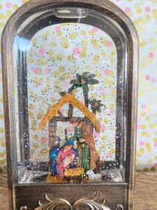 Christmas Nativity Glitter LanternLED