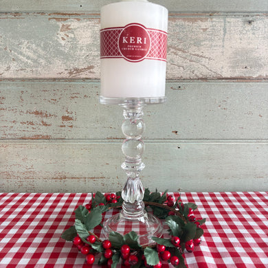 Clear Glass Candle Holder