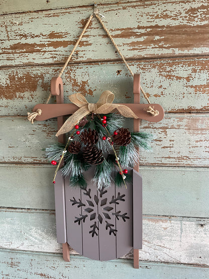 Grey Wooden Sled LED