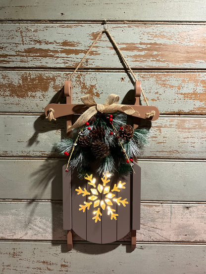 Grey Wooden Sled LED