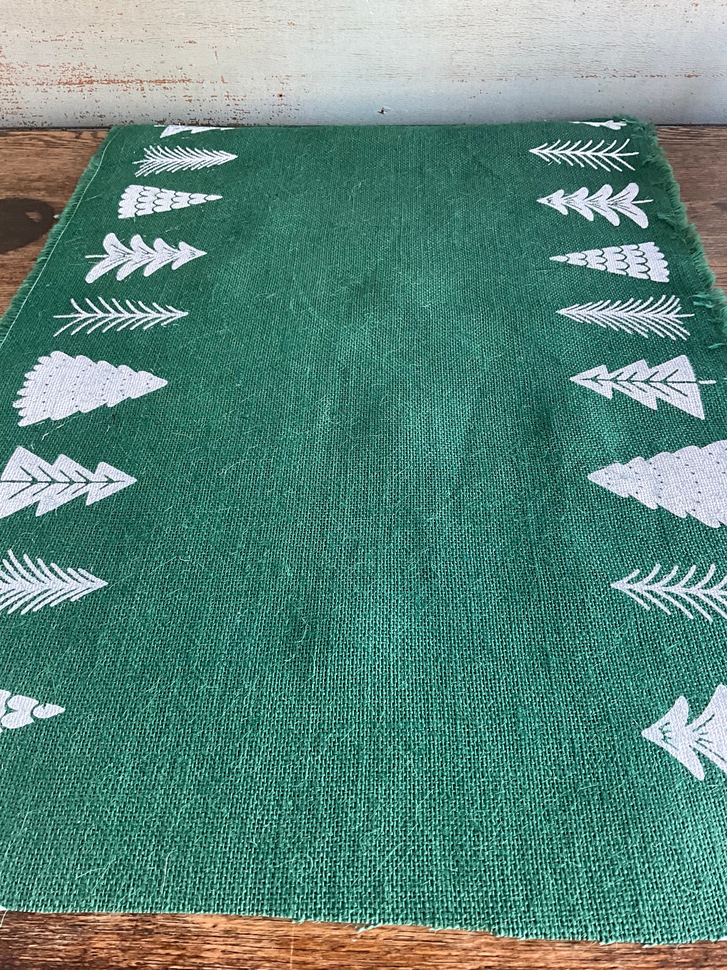 Green Hessian Table Runner