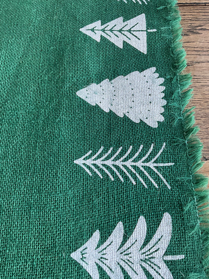 Green Hessian Table Runner
