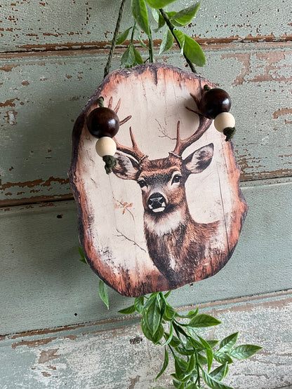 Wood Deer Sign