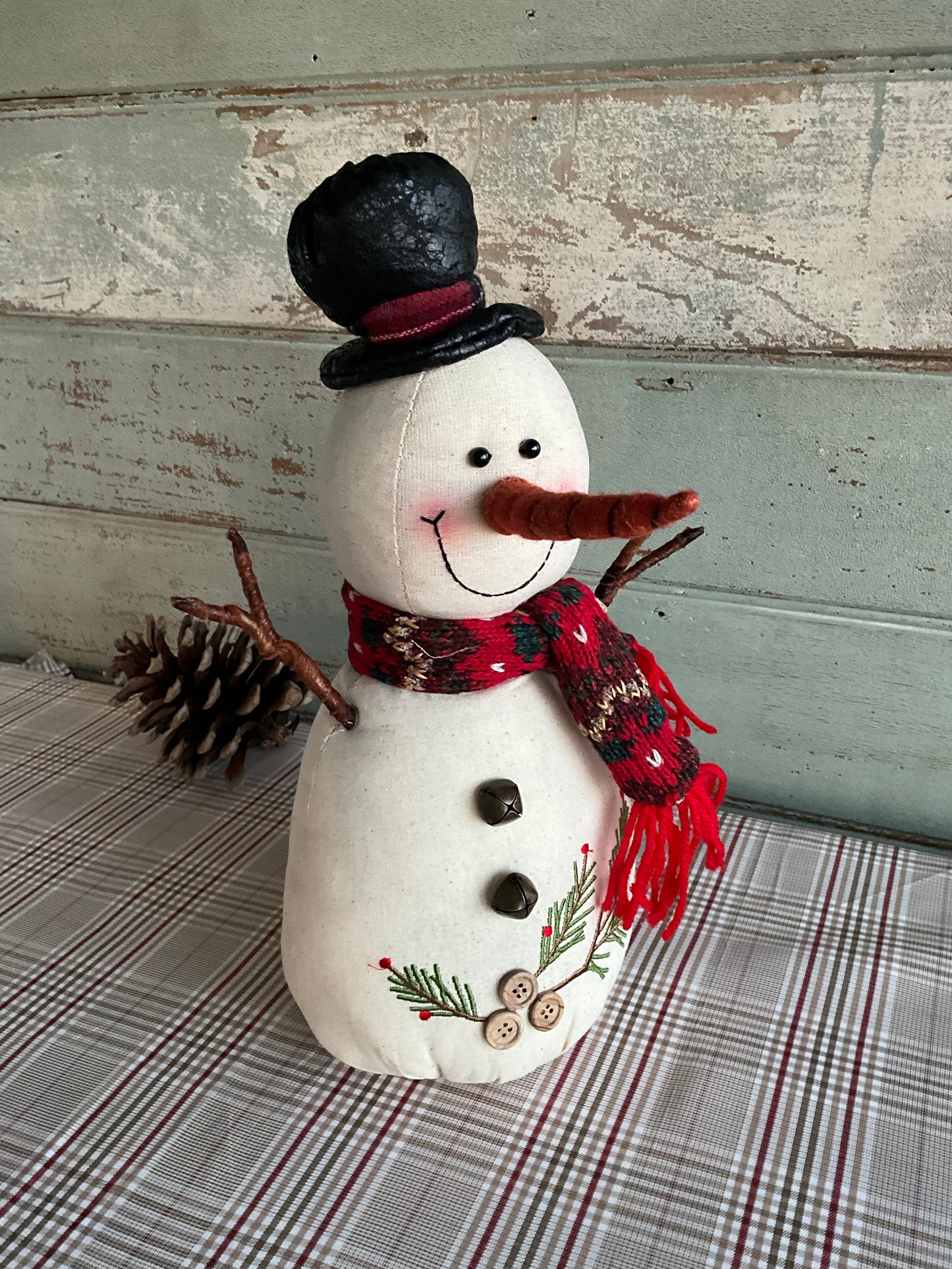 Rustic Fabric Snowman