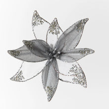 Load image into Gallery viewer, Silver Velvet Poinsettia