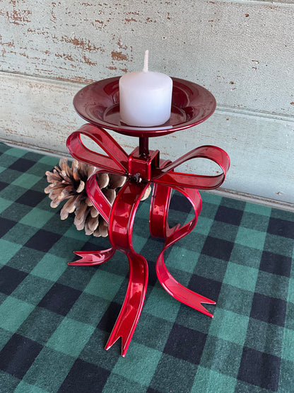 Red Bow Candle Holder