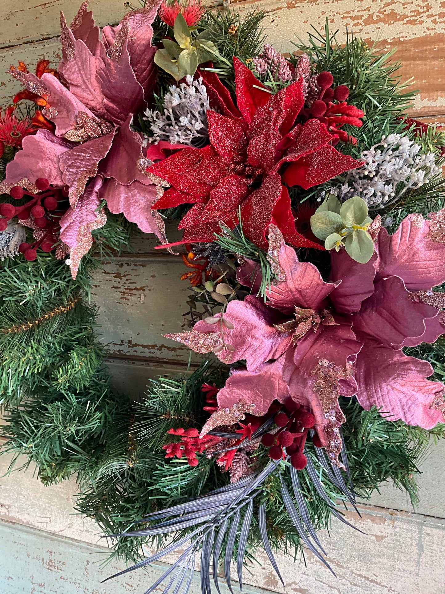 Red Pink Blue Wreath