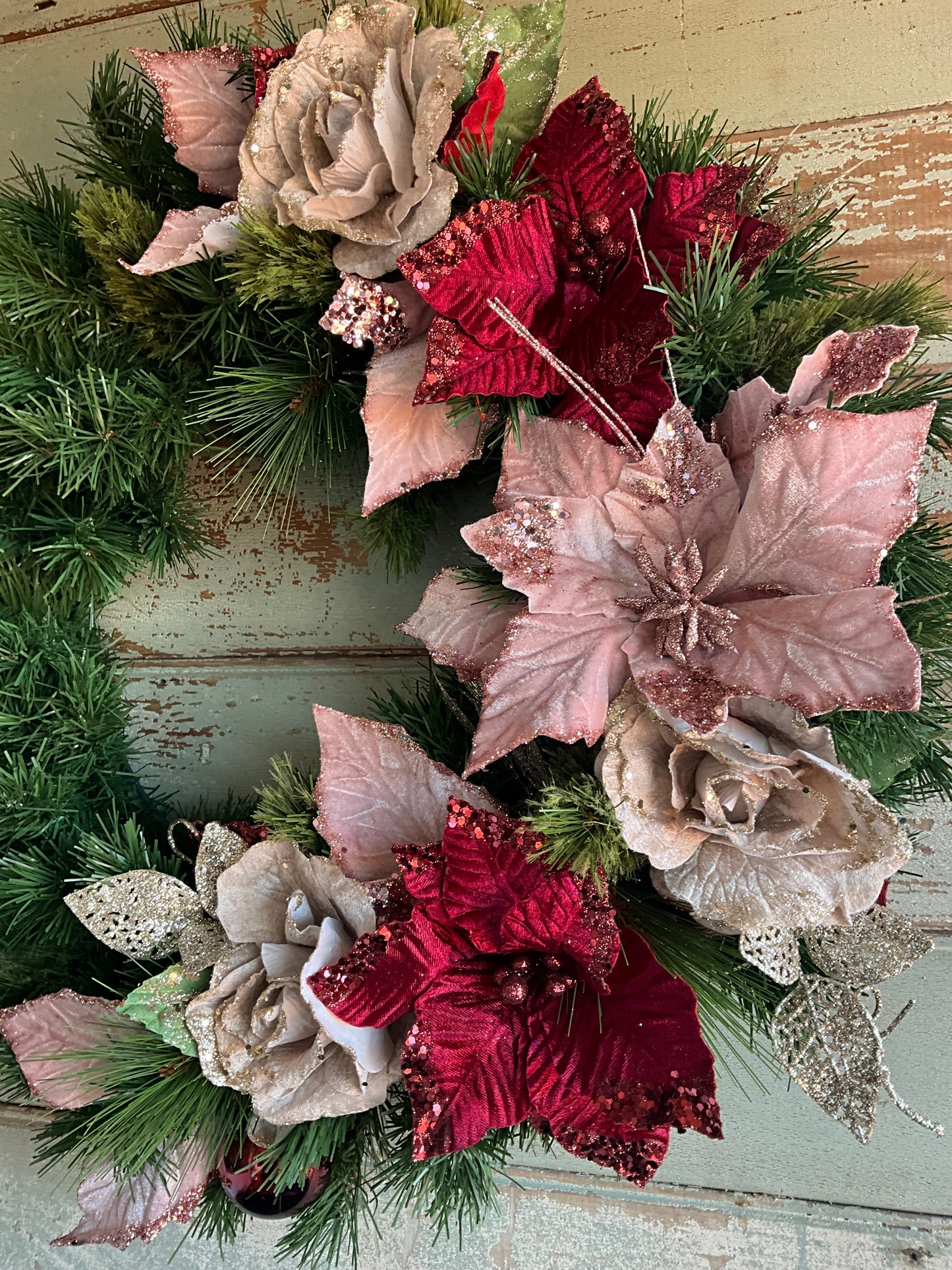 Soft Pink Burgundy Wreath