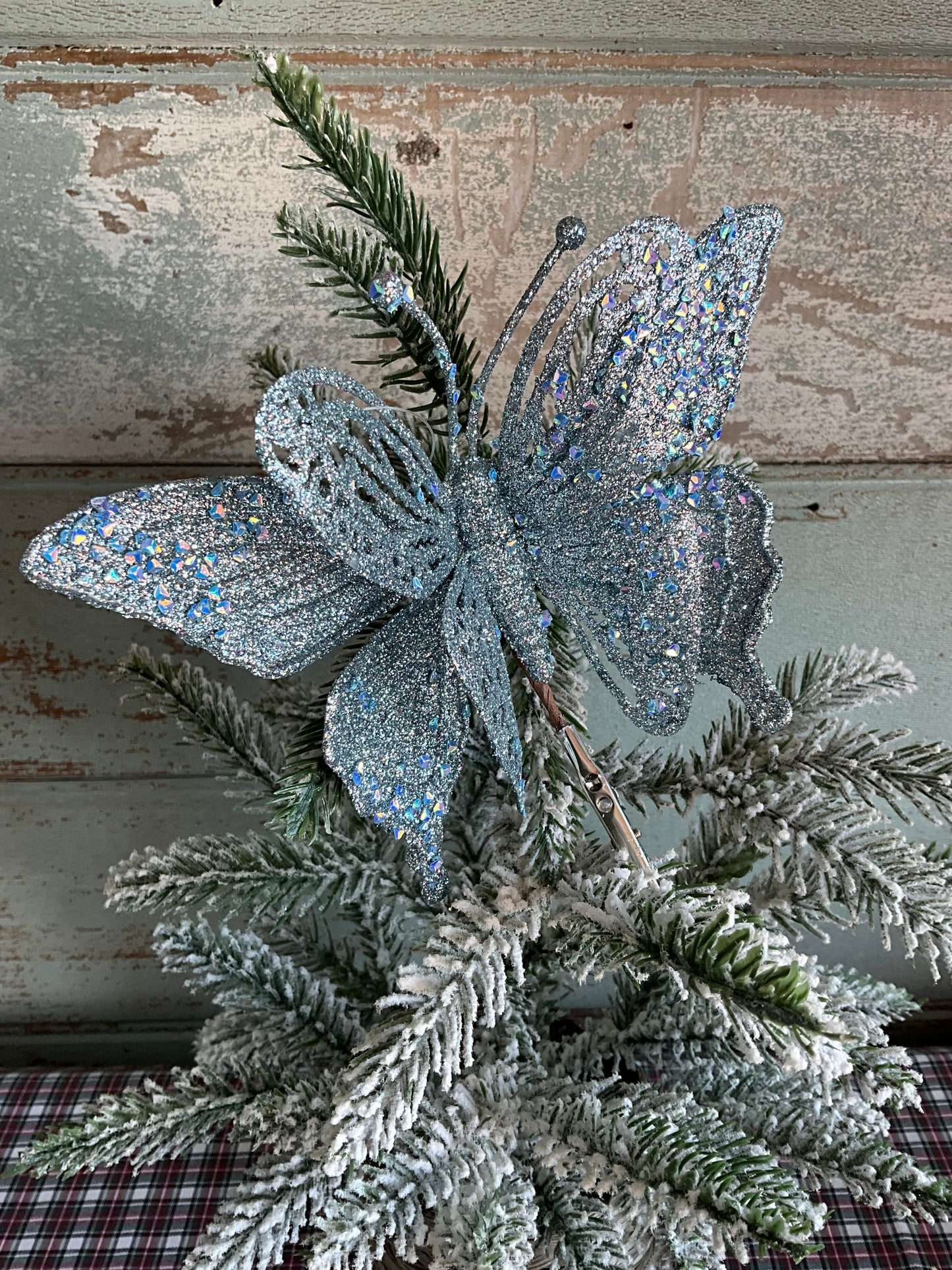 Light Blue Beaded Butterfly