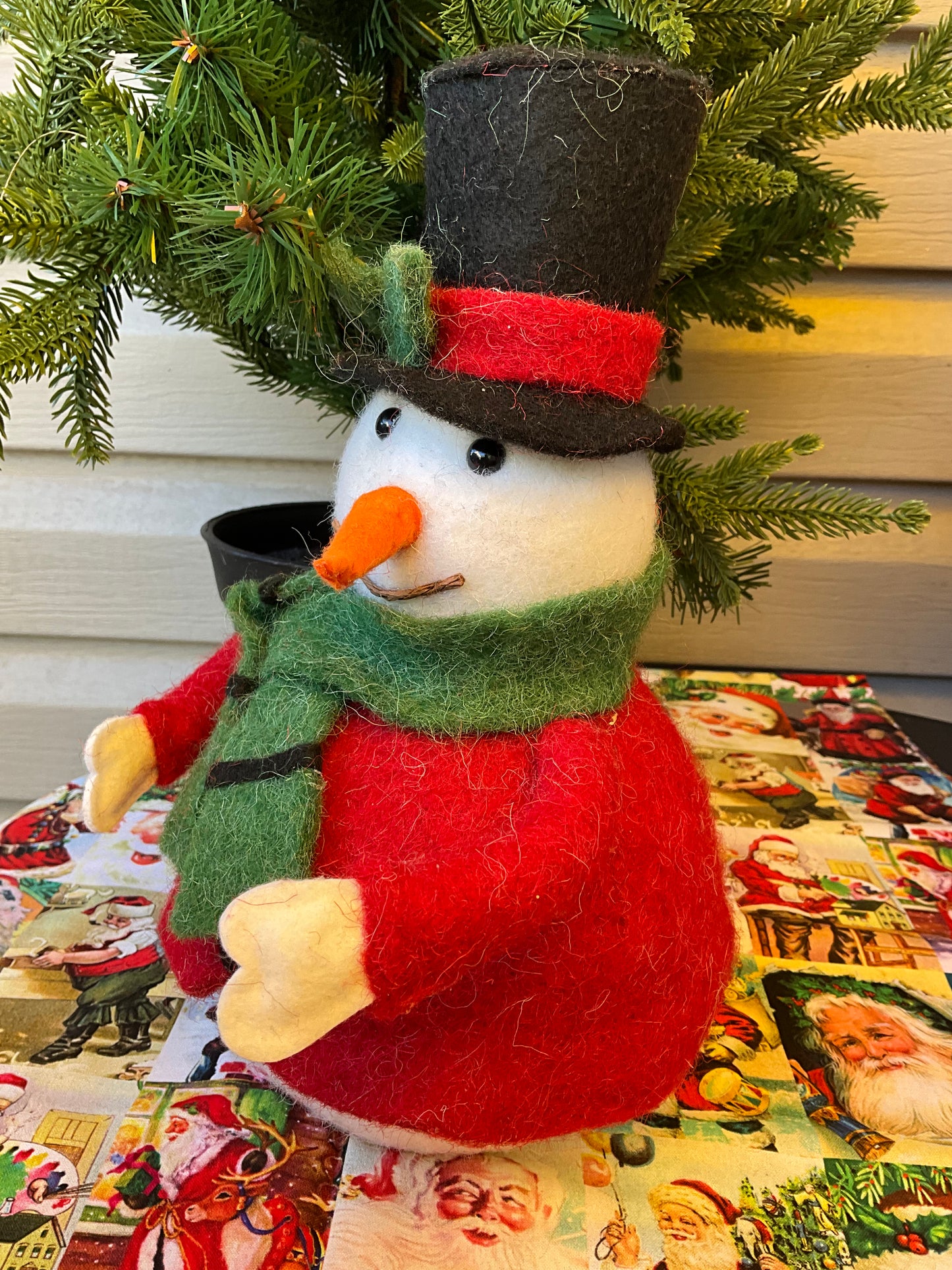 Felt Snowman Red Jacket