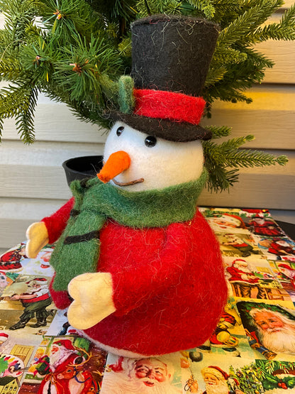 Felt Snowman Red Jacket