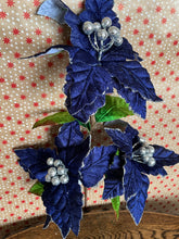 Load image into Gallery viewer, Navy Poinsettia Branch