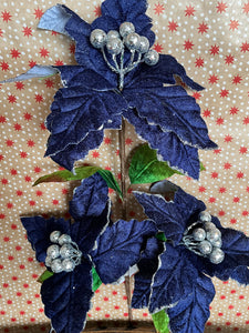 Navy Poinsettia Branch