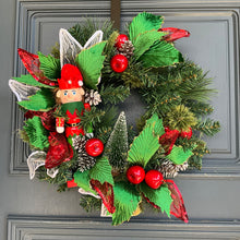 Load image into Gallery viewer, Red and Green Elf Wreath