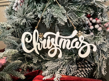 Load image into Gallery viewer, White Tin Christmas Sign