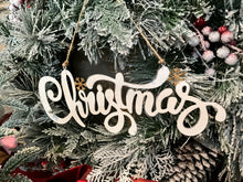 Load image into Gallery viewer, White Tin Christmas Sign