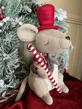 Load image into Gallery viewer, Red Top Hat Mouse Plush