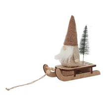 Load image into Gallery viewer, Gnome on a Wooden Sleigh