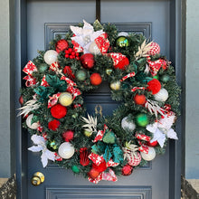 Load image into Gallery viewer, Red Green White Wreath