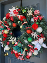 Load image into Gallery viewer, Red Green White Wreath