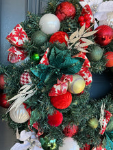 Load image into Gallery viewer, Red Green White Wreath