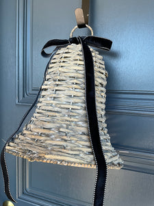 Grey Wicker Bell Large