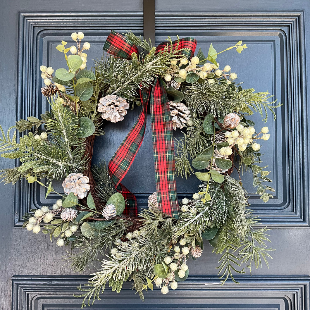 Frosted Berry Pinecone Wreath