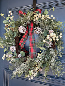 Frosted Berry Pinecone Wreath