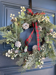 Frosted Berry Pinecone Wreath