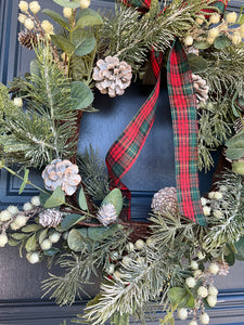 Frosted Berry Pinecone Wreath