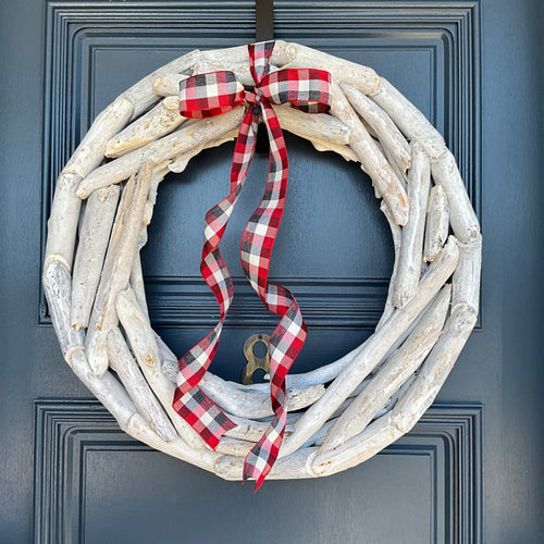 White Driftwood Wreath Lge