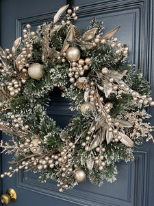 Platinum Champagne Wreath LED