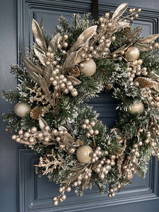 Platinum Champagne Wreath LED