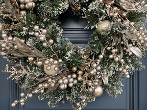 Platinum Champagne Wreath LED