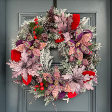 Load image into Gallery viewer, Purple Red Wreath LED