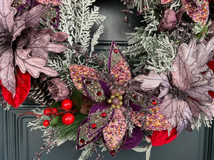 Purple Red Wreath LED