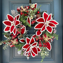 Load image into Gallery viewer, Red Christmas Wreath LED