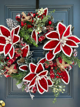 Load image into Gallery viewer, Red Christmas Wreath LED