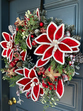 Load image into Gallery viewer, Red Christmas Wreath LED