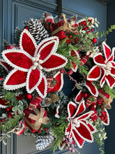 Load image into Gallery viewer, Red Christmas Wreath LED