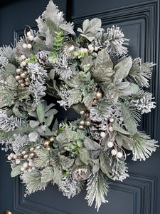 Green and Silver Christmas Wreath