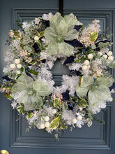 Load image into Gallery viewer, Green Navy Christmas Wreath