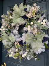 Load image into Gallery viewer, Green Navy Christmas Wreath