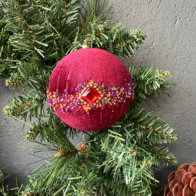 Burgundy Velvet Ball Jewels