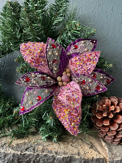 Purple Poinsettia Beading