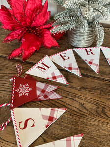 Wooden Painted Flag Banner