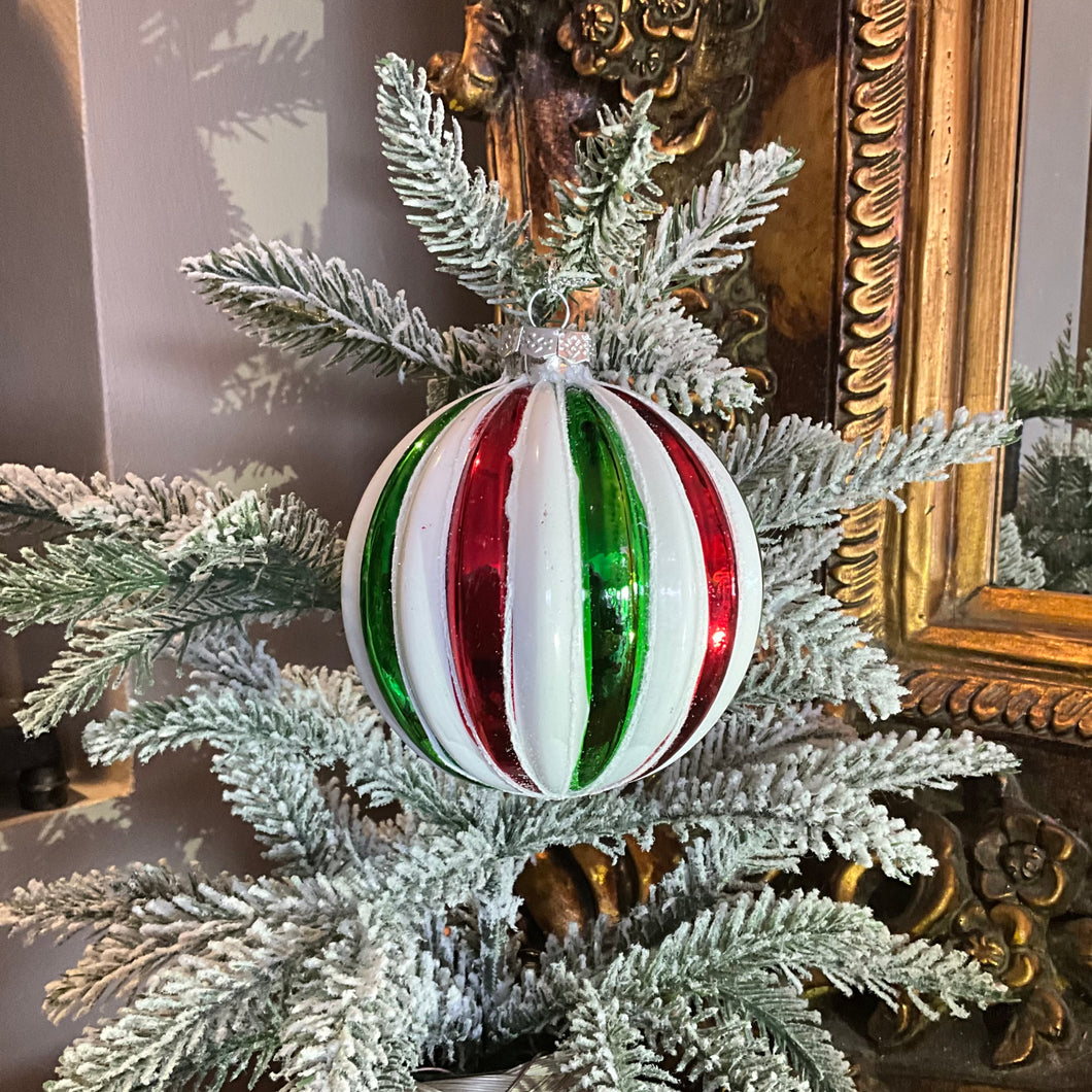 Red White Green Striped Ball