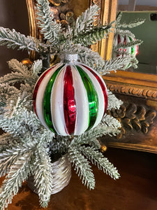 Red White Green Striped Ball